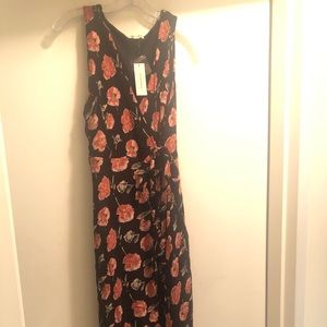 Francesca’s black/floral high-low wrap dress